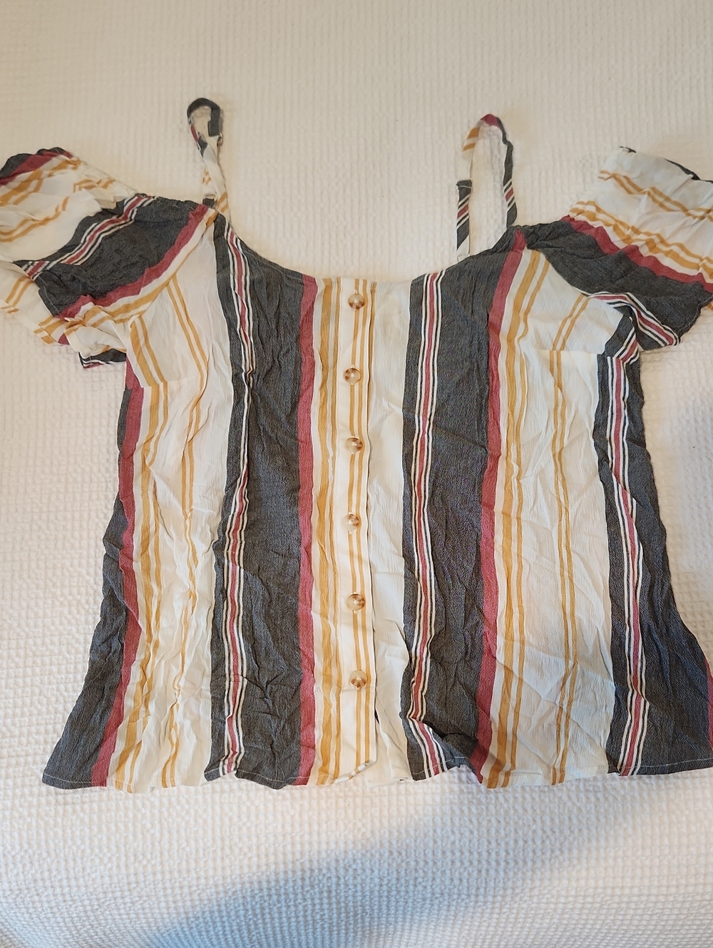 torrid Striped Button-Front Off-Shoulder Cami Size 2